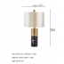 Fabric Marble Living Room Sofa Table Lamps - Black
